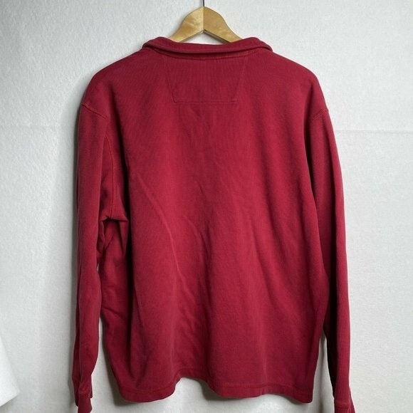 Chaps Men 1/4 Zip Red Pullover Ribbed Sweater Long Sleeve Casual Shirt XL - Picture 10 of 12